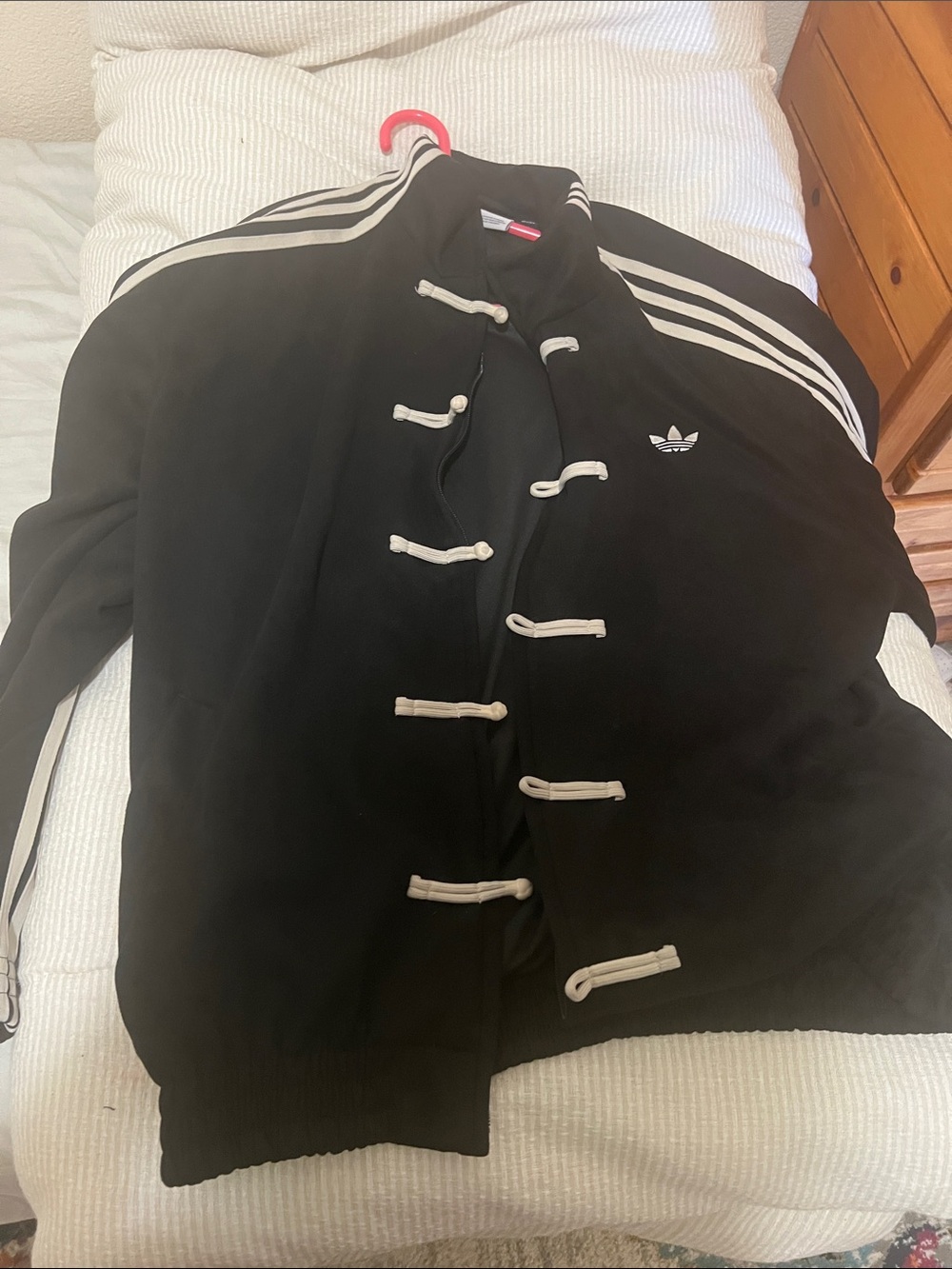 adidas Black Track Jacket with White Accents